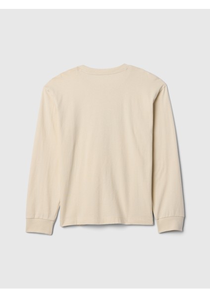 Erkek Çocuk Bej Logo Grafikli T-Shirt modelleri