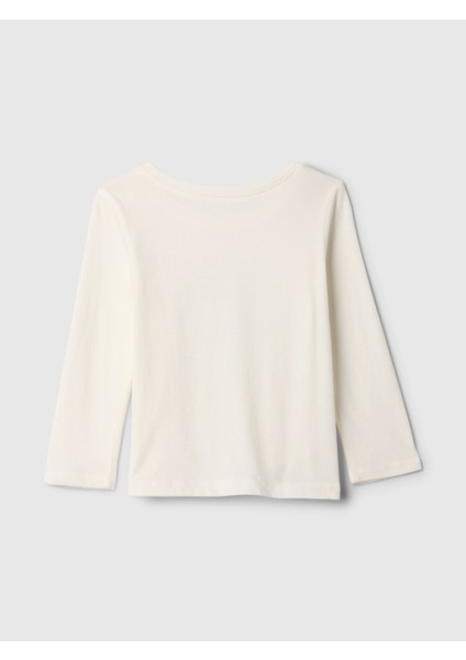 Kız Bebek Beyaz Grafikli T-Shirt modelleri