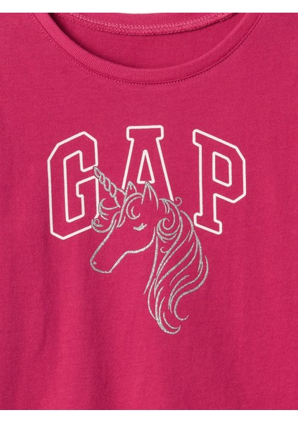 Kız Bebek Pembe Pamuk Logo Grafikli T-Shirt fiyatları