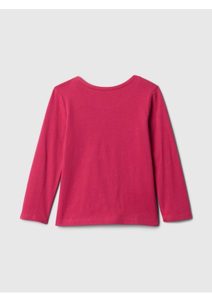 Kız Bebek Pembe Pamuk Logo Grafikli T-Shirt modelleri