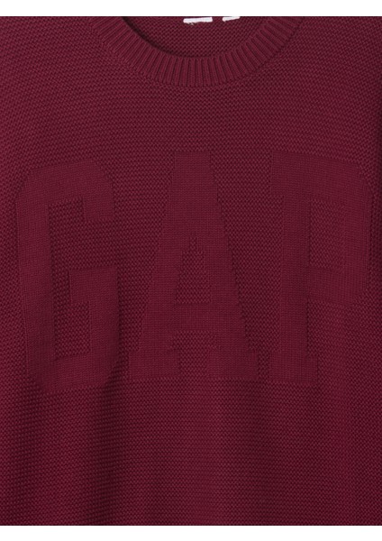 Kadın Bordo Gap Logo Oversize Kazak