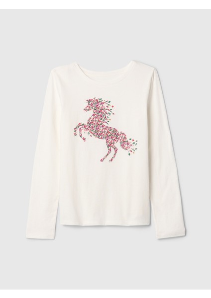 Kız Çocuk Çok Renkli Grafik T-Shirt