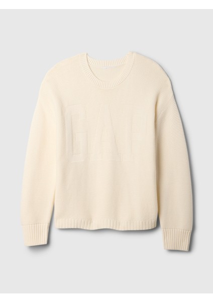 Kadın Kırık Beyaz Gap Logo Oversize Kazak fiyatları