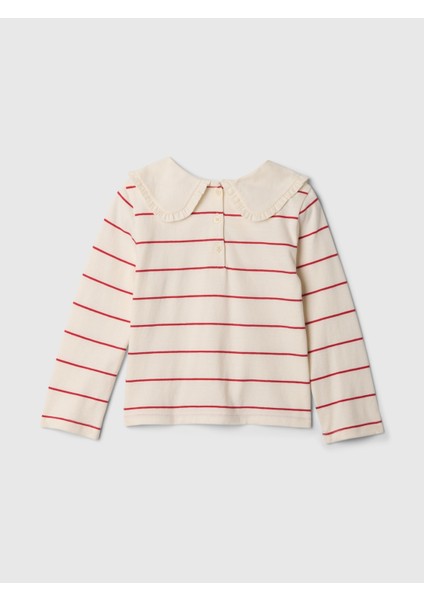 Kız Bebek Bej Fırfır Kollu T-Shirt
