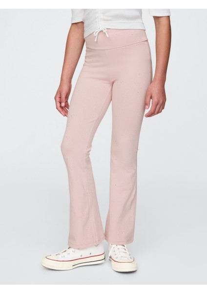 Kız Çocuk Pembe Flare Legging Tayt