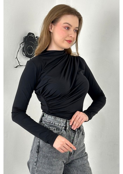 Sendy Kumaş Drapeli Bluz