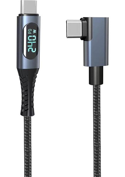 240W Pd Type-C To Type-C LED Ekranlı 8K@60Hz 40GBPS Data ve Şarj Kablosu - FC896