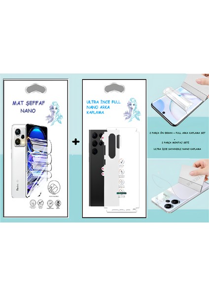 Samsung Galaxy S4 Mini - Nano Ekran Koruyucu Mat Şeffaf + Nano Arka Kaplama Set Ultra Ince Esnek