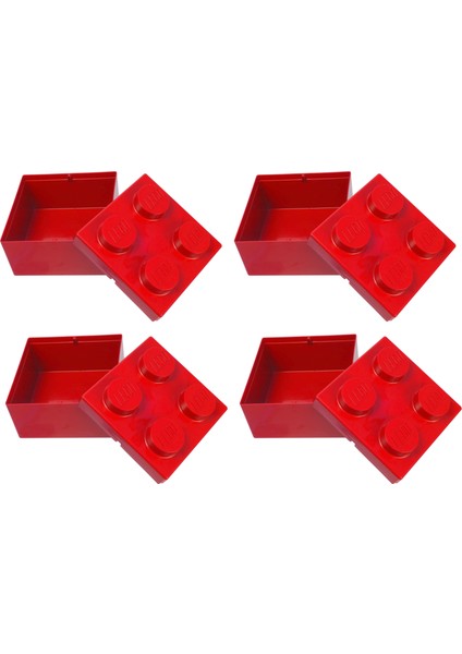 Iconic 853234 Saklama Kutusu Kırmızı (12,5 x 12,5 x 9) (4 Adet)