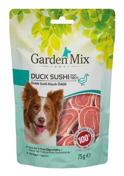 Ördekli Sushi Düşük Yağlı Şekersiz Köpek Ödül Maması 75 gr
