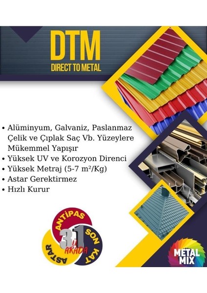 Akrilik Dtm Üçü Bir Arada Son Kat Boya 3.75 kg Ral 9016 Beyaz fiyatları