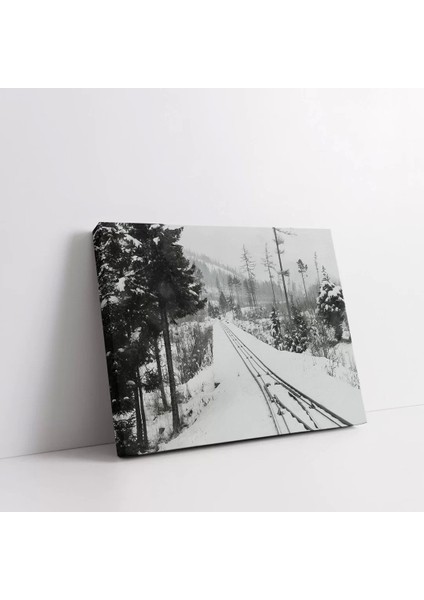 Kış Tren Yolu Kanvas Tablo