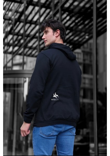 Siyah Düz Baskısız Şardonlu Unisex Sweatshirt indirimleri