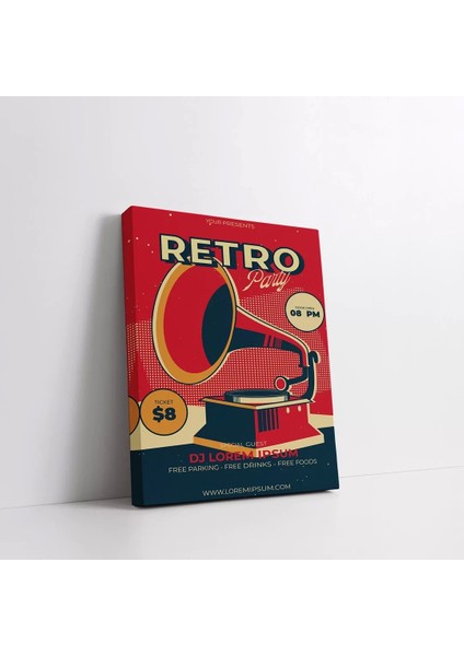 Retro Müzik Fuarı Kanvas Tablo