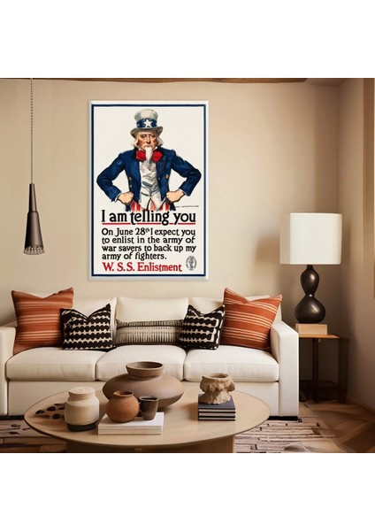 Uncle Sam Vintage Kanvas Tablo