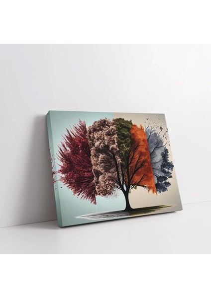 Dört Mevsim Ağacı Kanvas Tablo fiyatları