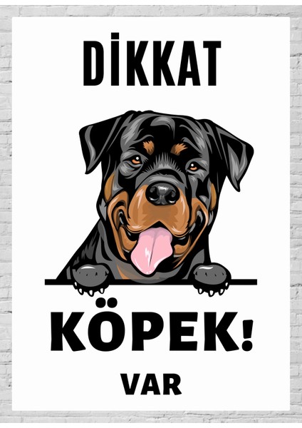 Dikkat Köpek Var Tabela Levha 24x34 cm Pvc