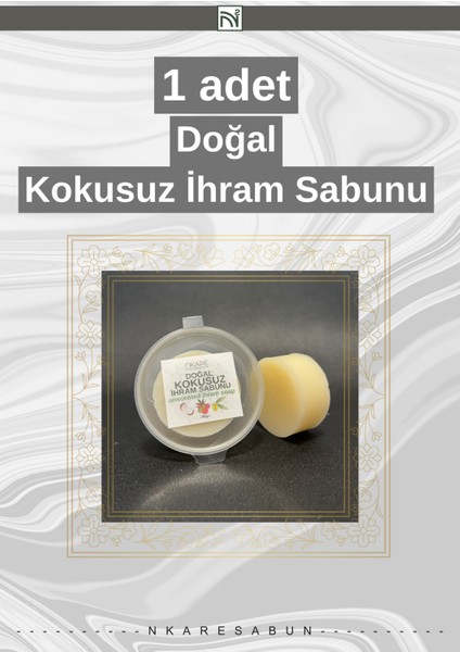 Ihram Sabunu - 1 Adet Doğal 30 Gram. Kokusuz, Doğal Ihram Sabunu - Hac ve Umre Için - Ihram Soap