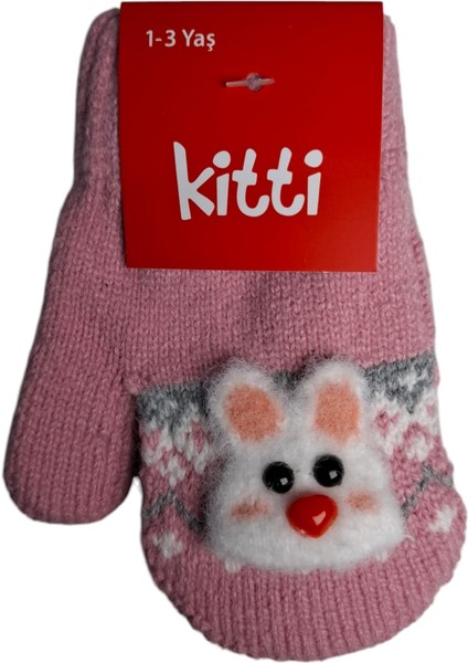 Spteks Kitti 1-3 Yaş Bebe Şeker Pembe Renk Maskotlu Örme Eldiven fiyatları