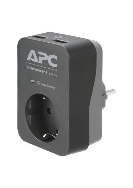 Electric PME1WU2B-GR Apc Tekli Akım Korumalı Priz - 2 USB Hızlı Şarj