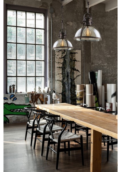 AV-5063-1BSY Siyah Boyalı Modern Avize E27 Metal Cam 30cm indirimleri