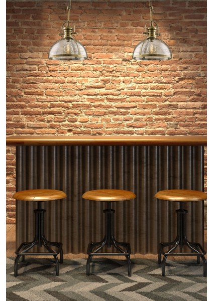 AV-5063-1BSY Siyah Boyalı Modern Avize E27 Metal Cam 30cm