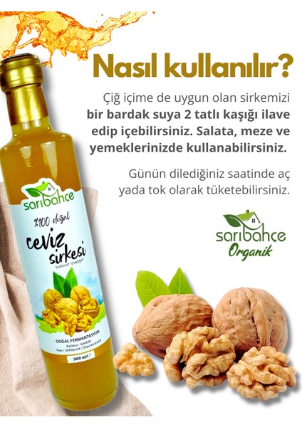 Doğal Ceviz Sirkesi 500 ml - Organik Doğal Fermantasyon