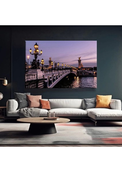 Akşamüstü Nehir Yolu Kanvas Tablo