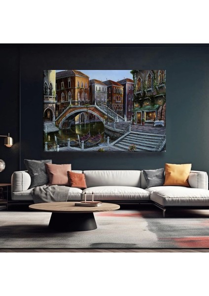 Gece Vakti Köprü Kanvas Tablo