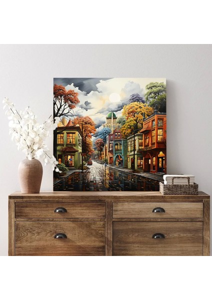 Dört Mevsim Şehir Kanvas Tablo modelleri