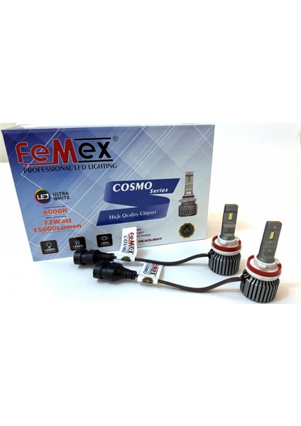Cosmo H9 Şimşek Etkili Led Xenon 72W 15000 Lumen