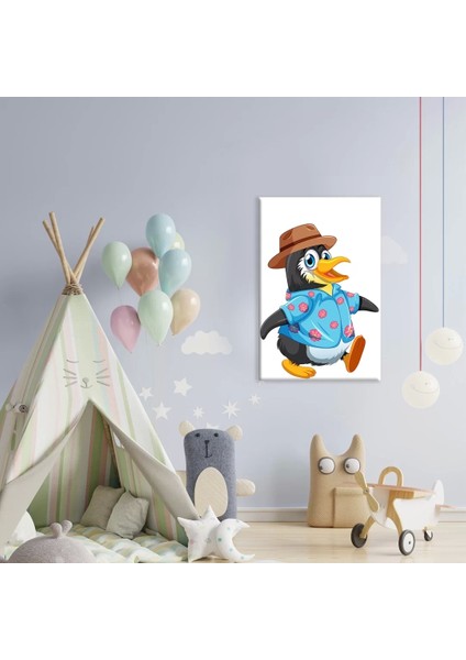 Keşifçi Penguen Kanvas Tablo