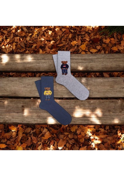 - 4'lü Teddy Bear Pamuklu Çorap