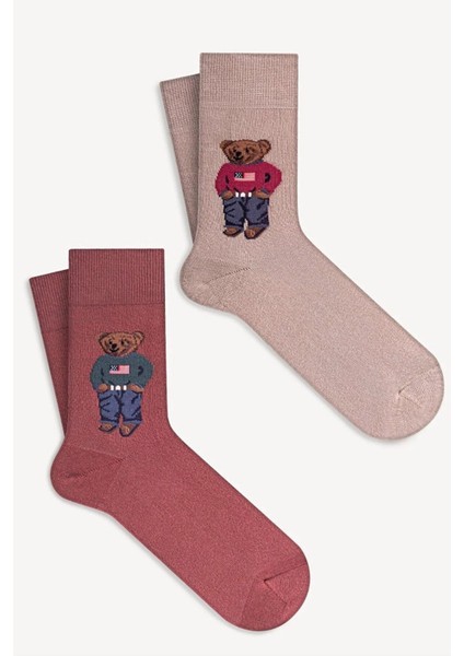 - 4'lü Teddy Bear Pamuklu Çorap