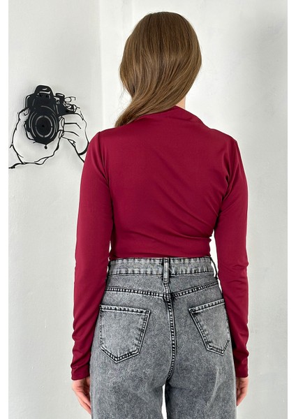 Sendy Kumaş Drapeli Bluz