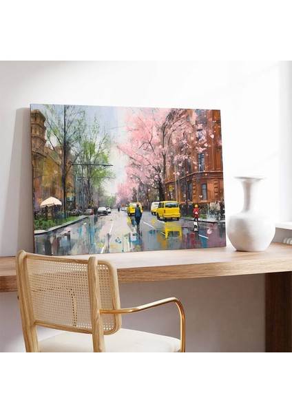 Baharın Çiçek Açan Sokakları Kanvas Tablo modelleri