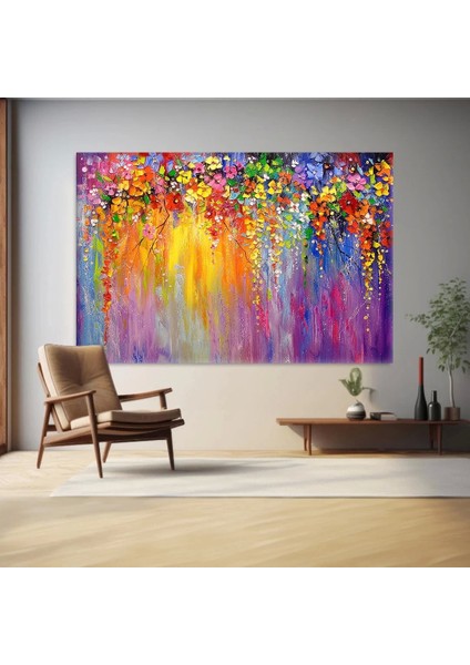 Renk Dolu Çiçekler Kanvas Tablo
