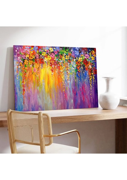 Renk Dolu Çiçekler Kanvas Tablo modelleri