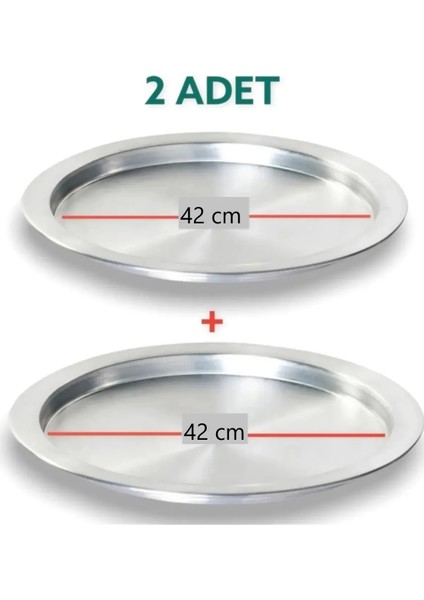 2 Adet Alüminyum 42 cm Künefe ve Kadayıf Tepsisi & Tabağı