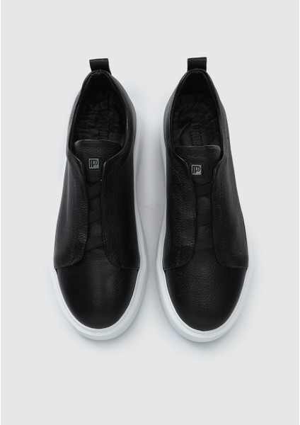 Siyah Deri Erkek Sneaker indirimleri