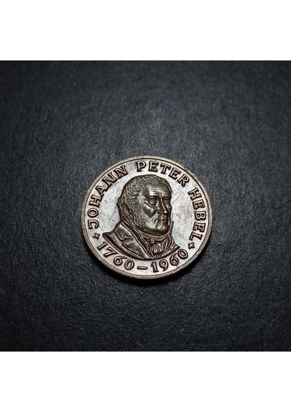 Almanya 1kreuzer Johann Peter Hebel 1760/1960 Bronz Hatıra Madalyon 6.2gr. /25MM