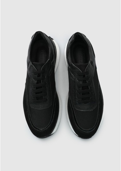 Siyah Deri Erkek Sneaker