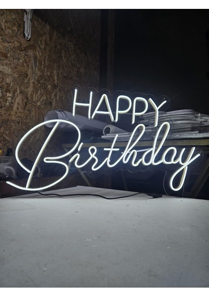 Cizgineon Happy Birthday Neon LED Duvar Dekarasyon