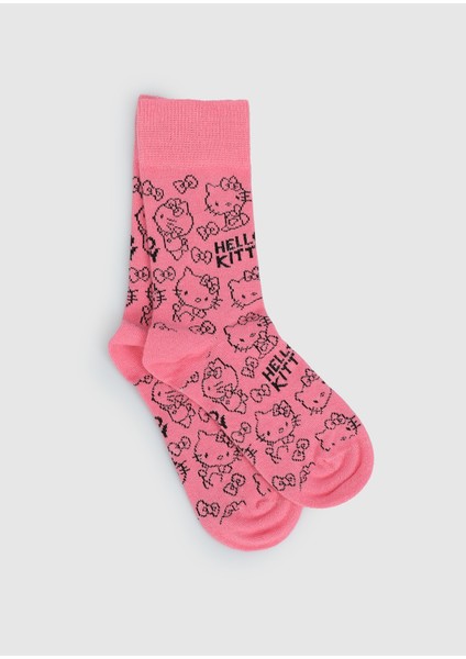 Pembe Hello Kitty Pembe Soket Çorap 27-30