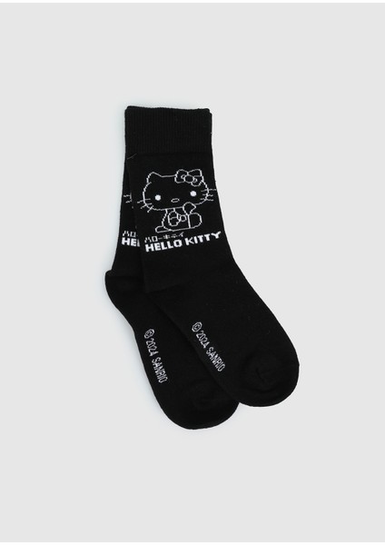 Siyah Hello Kitty Siyah Soket Çorap 31-34