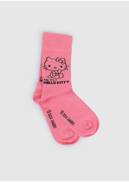 Pembe Hello Kitty Pembe Soket Çorap 31-34