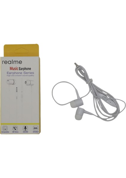 Musıc Earphone Kablolu Kulaklık Beyaz