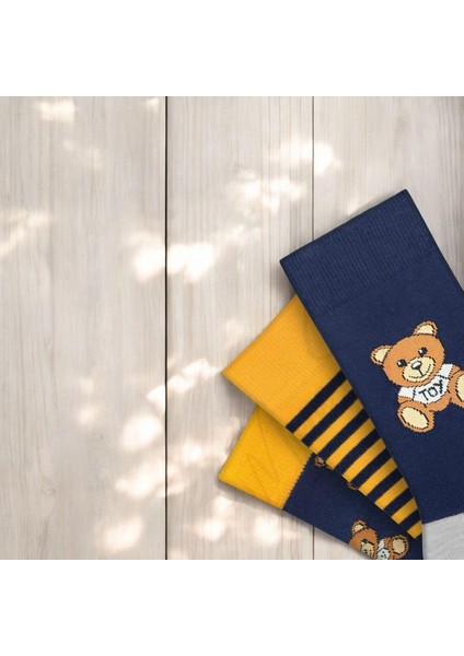 - 3'lü Teddy Bear Ayıcık Desenli Çorap