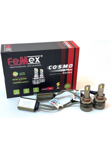Cosmo Plus HB3 9005 Şimşek Etkili Led Xenon 80W 18000 Lumen