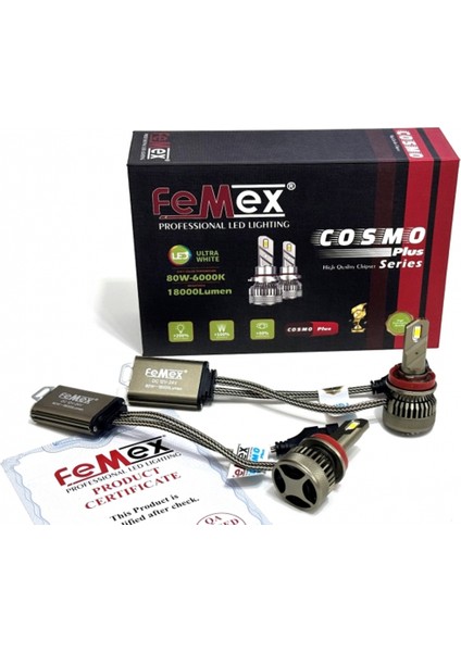 Cosmo Plus H11 Şimşek Etkili Led Xenon 80W 18000 Lumen